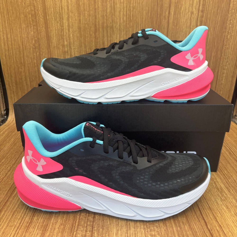 Under Armour Turbulence 3 Running Shoes Youth 6Y Black Pink Blue New 6011026-001